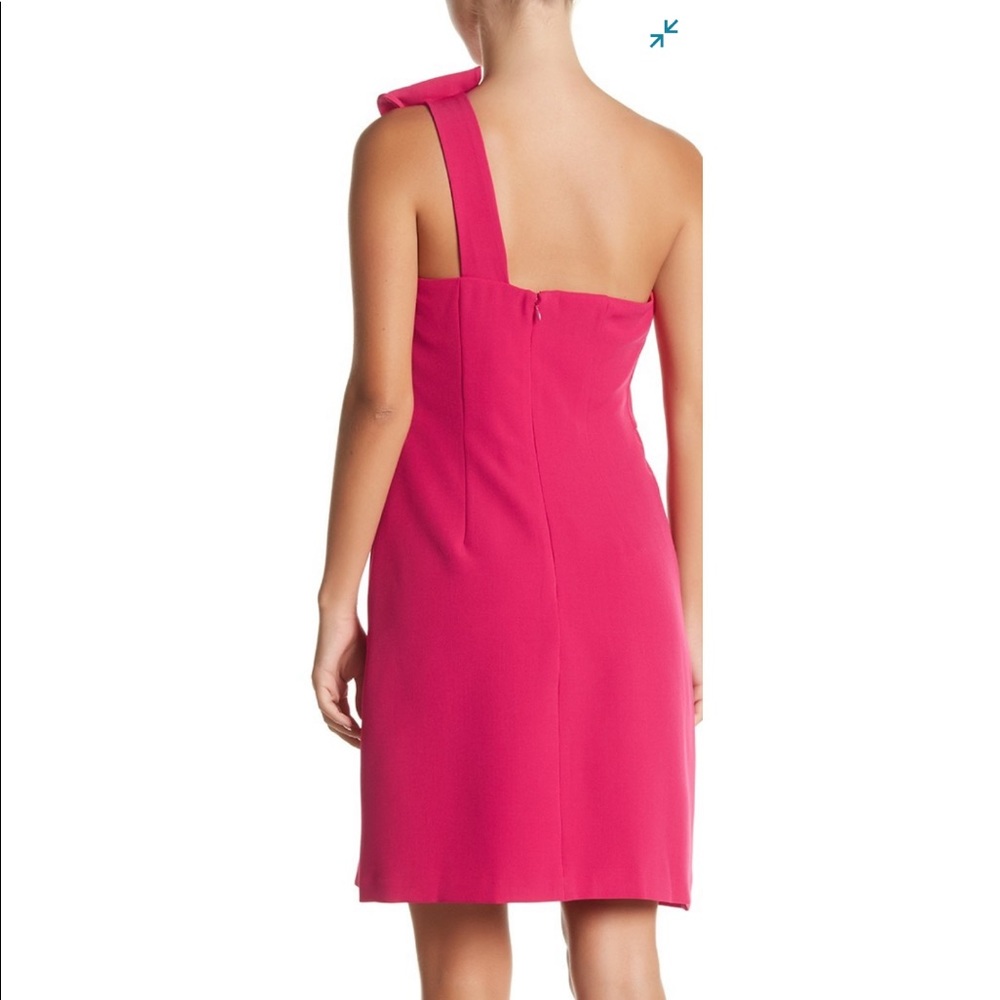 NEW Adrianna Papell One Shoulder Pink Work Dress - Picture 2 of 8